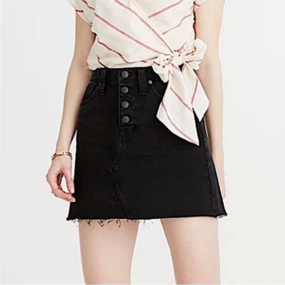 Madewell Rigid Denim A Line Mini Skirt Lunar Wash